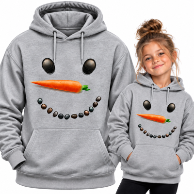 BLUZA Z KAPTUREM  ŚWIĄTECZNA  SNOWMAN FACE
